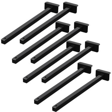 Imagem de 08 Suportes Refletor Fachada Banner Braço 40 Cm 08 Cj - Preto