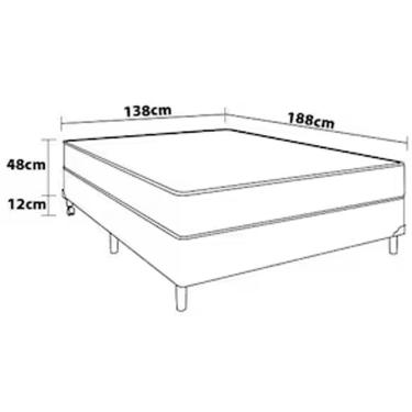 Imagem de Cama Box De Casal Portobel Roma Com Molas Ensacadas 60x138x188cm Branco Com Marrom