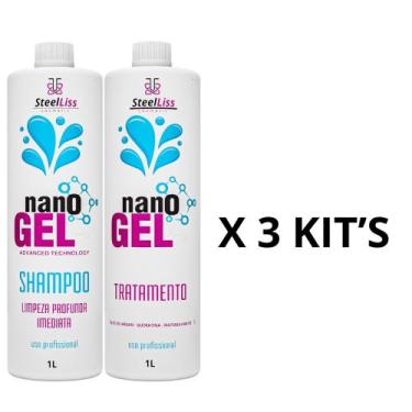 Imagem de 3 Kits De Escova Progressiva Ingel, Alisa 100% - Atacado - Steel Liss 