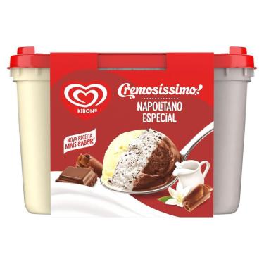 Imagem de Sorvete Napolitano Especial Kibon Cremosíssimo Pote 2L