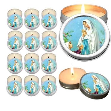 Imagem de 10 Velas Aromaticas Lembrancinhas Santo Antonio na Latinha Decoração C