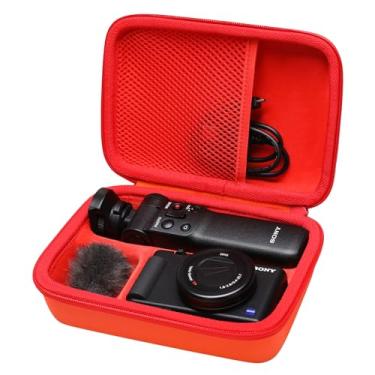 Imagem de L LTGEM Capa Para Câmera Compatível Com Digital Sony Zv-1F / Zv-1 Ii Vlog, Tripé, Microfone E Kit De Acessórios Vlogger, Laranja Vermelho