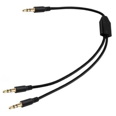 Imagem de AWADUO Cabo Divisor De Áudio 1 Para 2 Conectores, Adaptador Extensão Estéreo Macho Dc 3,5 Mm Trs, 1/8" Celular, Guitarra, Mp3, Fones Ouvido, Alto-Falantes (1 M/3,3 Pés)