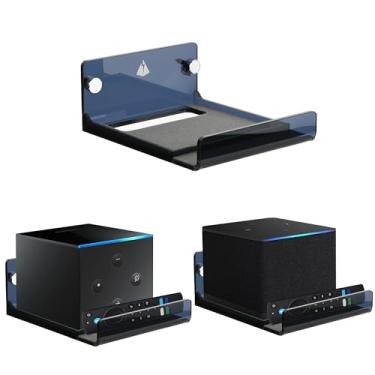 Imagem de QenFree Suporte De Parede Para Fire Tv Cube 1ª/2ª Geração E Apple Box, Extensor Roteador Eero 6, Acrílico Economizar Espaço Na Parede, Móveis