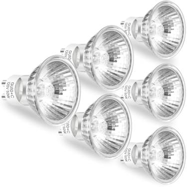 Imagem de KLL Lâmpada Halógena Gu10, 120 V, 50 W, Para Aquecedor De Velas - Regulável Gu10+C, Mr16 Com Tampa Vidro, Adequada Trilhos E Iluminação Embutida, Pacote 6