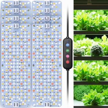 Imagem de SDOVUERC Luzes De Cultivo Espectro Completo, 100 W Para Plantas Interior Com Função Ligação Em Cadeia, Solar, 1536 Leds E Temporizador 4/8/12 Horas Início Sementes (Pacote 8)