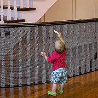 Imagem de JIFTOK 2 Conjuntos De Portões Para Bebês Escadas, Proteção Corrimão Crianças, Animais Estimação, Brinquedos, Conjunto 18 Pés X 2,6, Rede Segurança Varanda, Escada, Produtos Escadas Internas E Extern