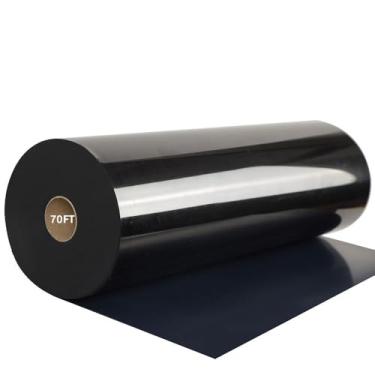 Imagem de FUNKAKA Rolos De Vinil Transferência Térmica Htv Preto, 30,5 Cm X 21,2 M, Brilhante, Para Camisetas, Adesivo Todas As Máquinas Corte, Fácil Cortar E Com Design Remoção Ervas Daninhas