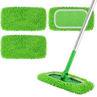 Imagem de ZHAYAO Reusable 100% Coral Fleece Mop Pads Compatible with Swiffer Sweeper Mop, Wet and Dry Flat mop Cover, 3 Pack Washable Mop Pads for Surface/Hardwood Floor Cleaning (Mop is Not Included)