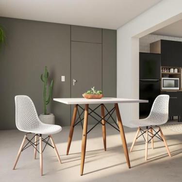 Imagem de Mesa de Jantar Quadrada Champs Branca 90 cm - Mobly