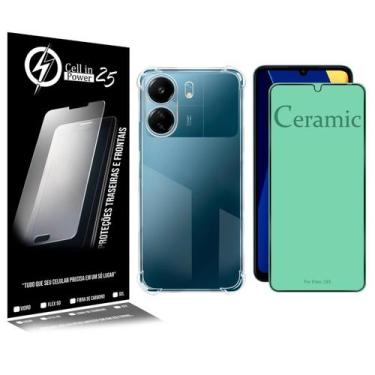 Imagem de Capa anti impacto transparente + Película De Ceramica Para Xiaomi Poco