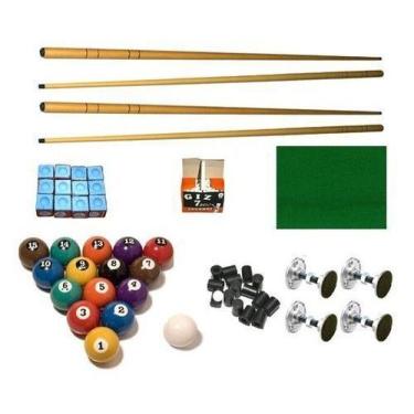 Imagem de Kit 4 Taco + Giz + 2,3 Tecido + 4 Pé + 01 Jg Bola Nº + Pont - Tacoland