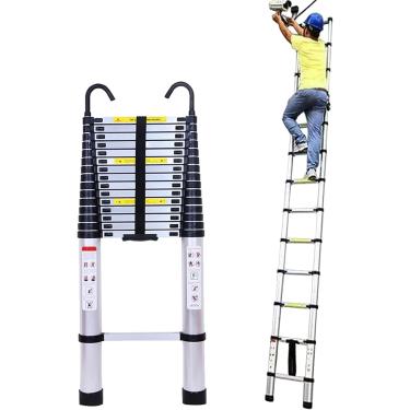 Imagem de Escada Telescópica De Alumínio - Escada Telescópica Dobrável Extensível Multiuso, Black, 2.7m/8.8ft