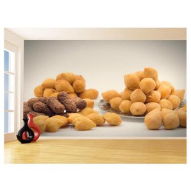 Imagem de Papel De Parede Alimentos Salgados Coxinha Bar 3,5M Al529 - Você Decor