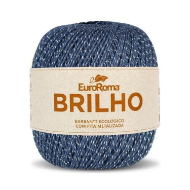 Imagem de Barbante EuroRoma Brilho 406m, 904 Azul Marinho Prata 