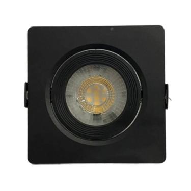 Imagem de Kit com 20 Spots LED Embutir 7.5W PP Direcionável Sanca Quadrado Preto Bivolt