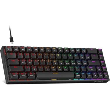 Imagem de KOORUI Teclado de Jogos 60%, Mecânico Ultracompacto com Fio, 68 Teclas, Mini Teclados com Retroiluminação RGB para Windows MacOS Linux - Fácil de Levar em Viagens