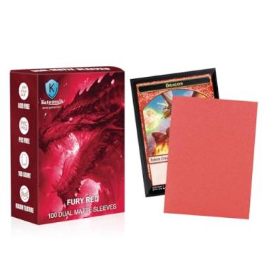 Imagem de Fury Red Dual Matte Card Sleeves, Katomula Card Sleeves for MTG, Standard Card Sleeve for MTG, PKM, Flesh & Blood