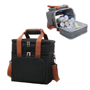 Imagem de Bolsa Termica Expansível De Grande Capacidade Para Piquenique Adequado Para Viagens Ao Ar Livre Na Praia(Preto)