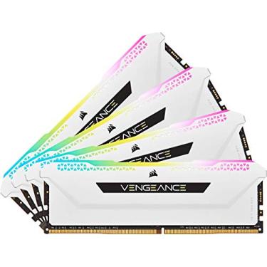 Imagem de Memória Corsair Vengeance RGB PRO SL - 32GB(4x8GB), DDR4, 3200Mhz, C16, Branco - CMH32GX4M4E3200C16W