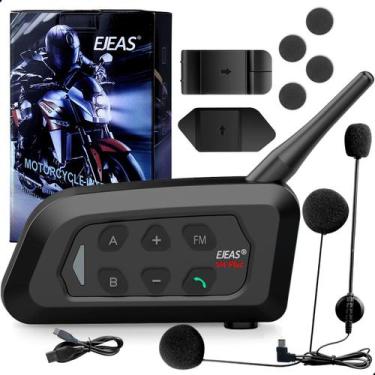Imagem de Intercomunicador Capacete Moto Ejeas V4 Plus Fone Bluetooth 1500m Bate