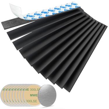 Imagem de Fita de tiras magnéticas com ímã de suporte adesivo – Faixa de ímãs resistentes, com 10 peças de adesivos de metal para autoadesivo dupla face, não metálico, para ferramenta e faca forte suporte