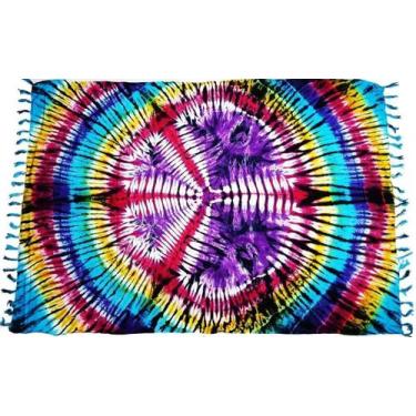 Imagem de Canga de Praia Tie Dye - Azul/Violeta - Besakih, Azul, Violeta