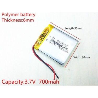 Imagem de Bateria 3.7v 700mah Para Crx1 Gt06 Accurt Jm01 Tk303 Cr 603035-700-2 -