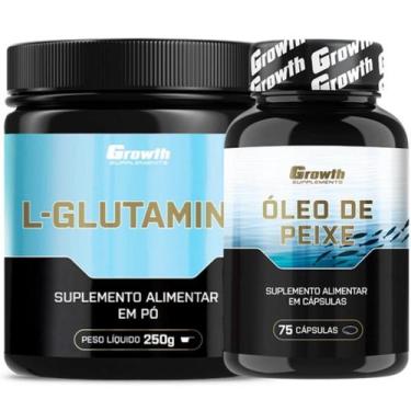 Imagem de Glutamina Pura 250g + Omega 3 75 Caps Growth Supplements