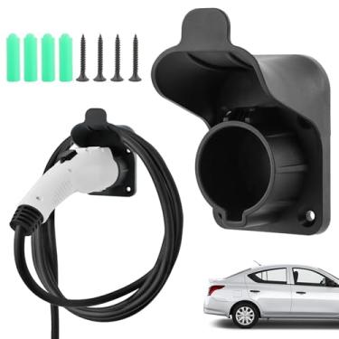 Imagem de JIANWEI Suporte Para Carregador De Veículos Elétricos (Ev) Montagem Em Parede, Compatível Com Sae J1772, Organizador Cabos Tomada Carregamento Carro Elétrico, Coldre Bico Veículo, Base Ambientes Int