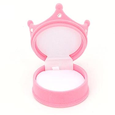 Imagem de SUNGOOYUE Organizador Caixa de Armazenamento de Anel de Design retrô para Engajamento e, Crown Jewelry Box (Róseo)