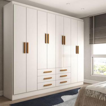 Imagem de Guarda-Roupa Casal Hilton 8 Portas 6 Gavetas Branco - Panorama Móveis,