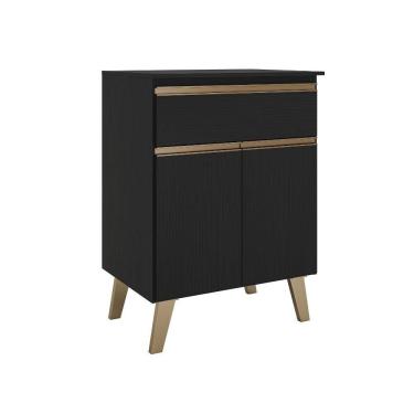 Imagem de Balcão 600 Atlanta Carraro Preto Touch 2 Portas 1 Gaveta