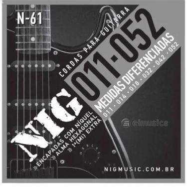 Imagem de Encordoamento para Guitarra NIG N-61 .011/.052 Tradicional - Brinde: 1