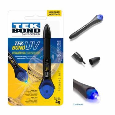 Imagem de 3 Super Cola Caneta Solda Química Tecnologia Uv TekBond 4gr