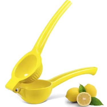 Imagem de Espremedor de limão de metal resistente – espremedor manual de frutas cítricas | Espremedor de limão ergonômico em forma de pássaro para cozinha e bar – amarelo