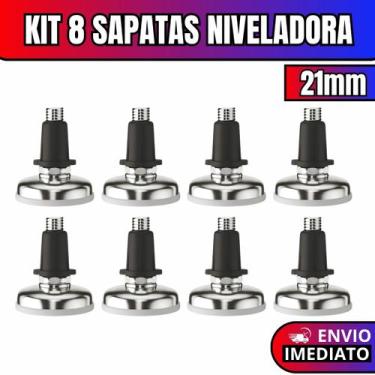 Imagem de Kit 8 Sapata Niveladora Pé Nivelador Base Pezinho Para Móveis Com Buch