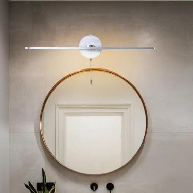 Imagem de GZZBMY LED Candeeiro de espelho casa de banho moderno apliques de parede com interruptor de extração de alumínio candeeiros de parede armário iluminação maquilhagem casas de banho toucador escada (luz