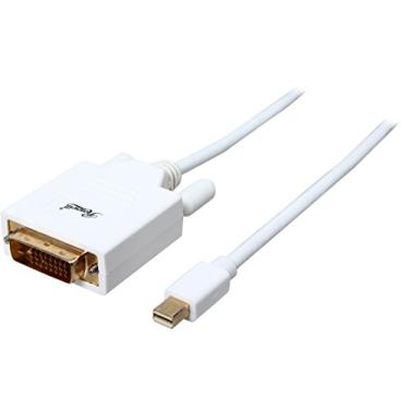 Imagem de Mini DisplayPort para cabo DVI, branco, cabo mini DP para DVI de 91 cm com conector banhado a ouro, mini DisplayPort macho (Thunderbolt suportado), DVI macho