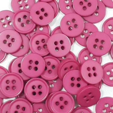 Imagem de Botões 4 Furos Brilhante Plástico ABS Rosa 11mm 44160 Botao decorativo