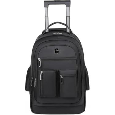 Imagem de Mochila Com Rodas, Mochila Para Laptop Com Rodinhas De 16,5 Polegadas, Bolsa De Cabine Com Rodas De 35l Para Escola De Negócios De Viagens, Black