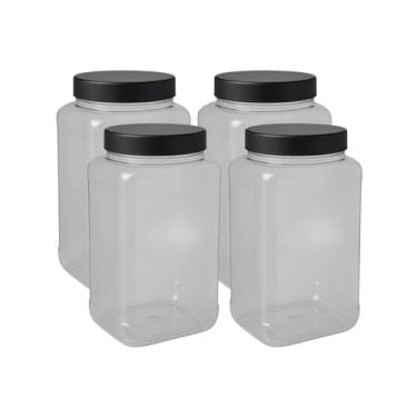 Imagem de Kit 6 Pote Para Mantimentos Grande Quadrado 2,5 Litros Tampa De Rosca Multiuso Premium (Fumê)