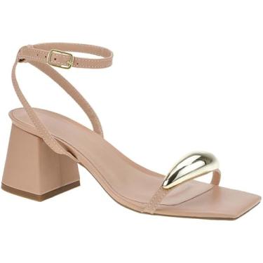 Imagem de Sandália Feminina Salto Alto Bloco Confortável - Ajustável, Antiderrapante e Resistente para Festas e Eventos(Nude,numeric_36)