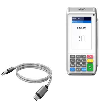 Imagem de Cabo Pax A80, BoxWave [Micro USB DuraCable] Cabo de carregamento Micro USB trançado para Pax A80 – Cinza espacial