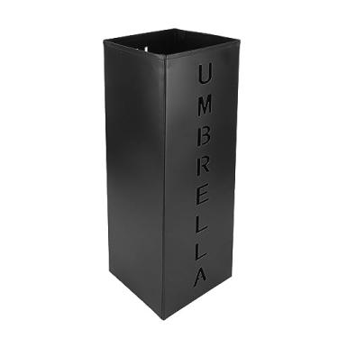 Imagem de MUNEFE STAND UMBORLELLA, Rack de Metal Umbrella Stand, Bucket de guarda -chuva quadrado de metal independente adequado para entrada em preto
