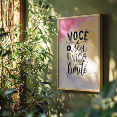 Imagem de Quadro Decorativo Seu Limite Com Moldura | Placa Decorativa Frase Motivacional Superação Crescimento