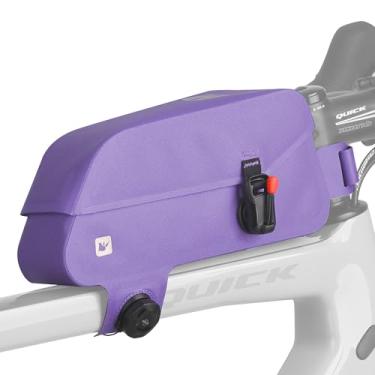 Imagem de Rhinowalk Bolsa para quadro de bicicleta com aba magnética à prova d'água bolsa de tubo superior de bicicleta bolsa de armazenamento de ferramentas de ciclismo para bicicleta de estrada MTB
