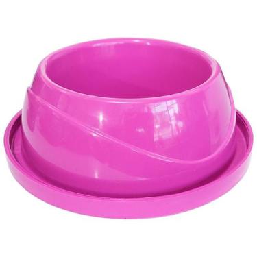 Imagem de Comedouro Gelado Pesado de Plástico P/Cães Alvorada 300ml, Rosa