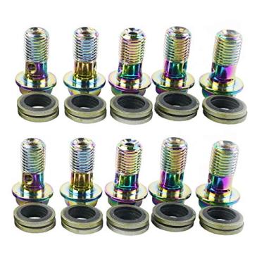 Imagem de Parafusos Banjo de Freio de Motocicleta M10 1,25 mm ou M10 1,0 mm, 10 peças/pacote, Parafusos e Conexões Banjo, Kit de Arruela de Vedação de Junta de Parafuso Banjo de Ferro para Cilindro Mestre de