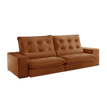 Imagem de Sofá Amsterdã Retrátil Com Pillowtop E Espuma D28 Zarat Terracota